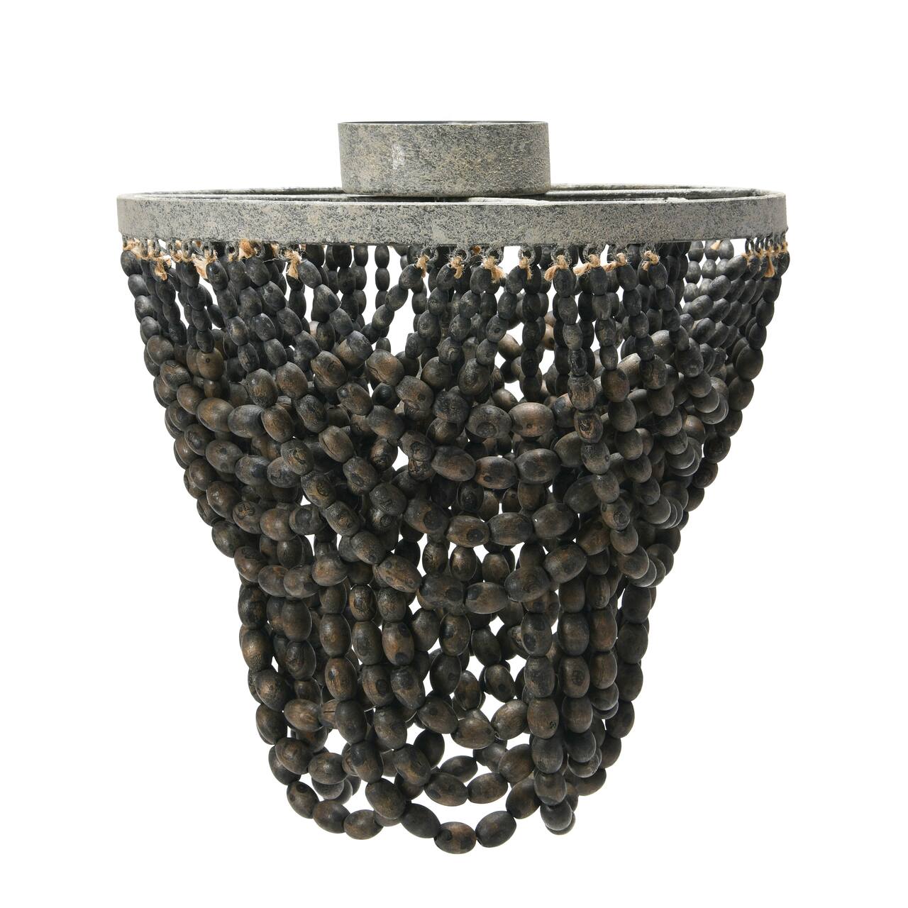 Hello Honey® 2-Tier Draped Wood Bead Semi-Flush Mount Ceiling Light